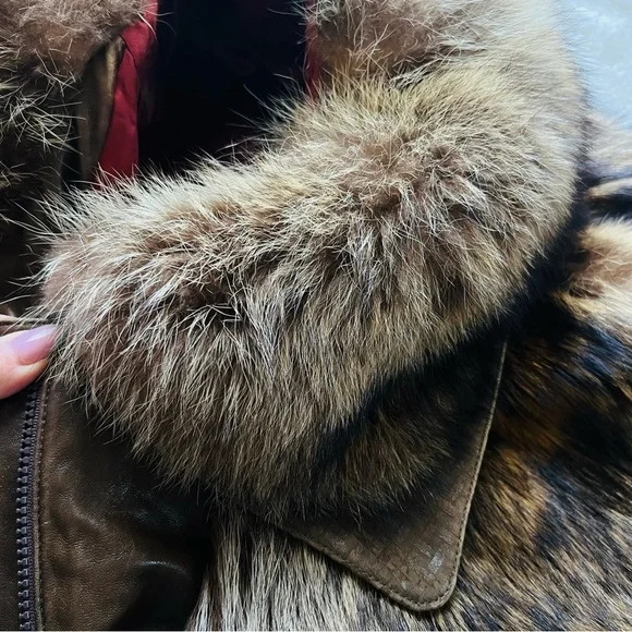 Rare Authentic Vintage Raccoon Fur Leather Bomber Made in the USA - Picture 12 of 15